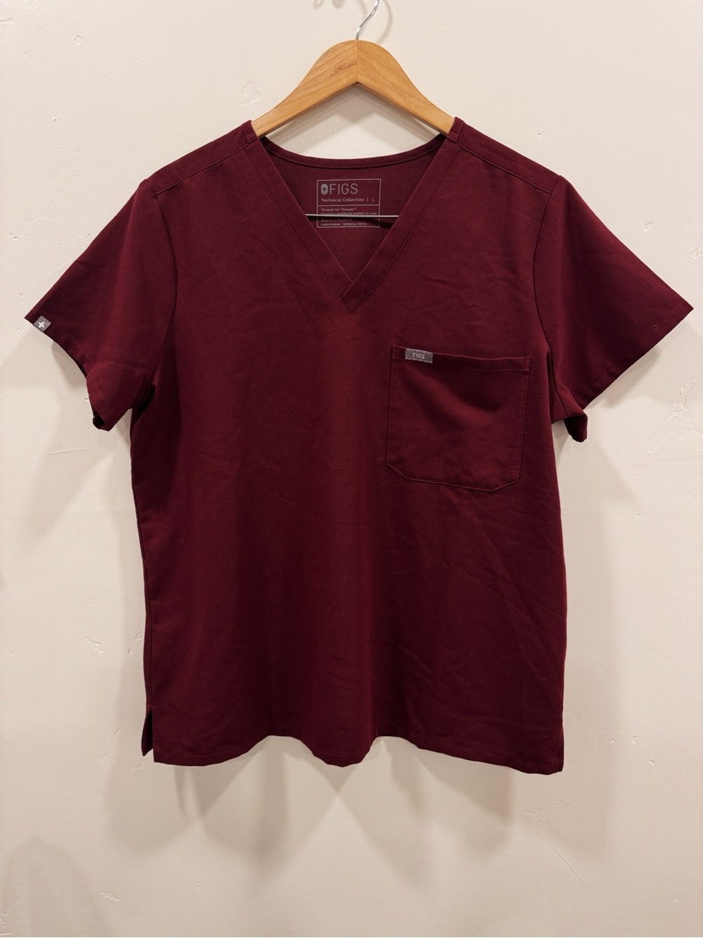 Figs Catarina Scrub Top Maroon
